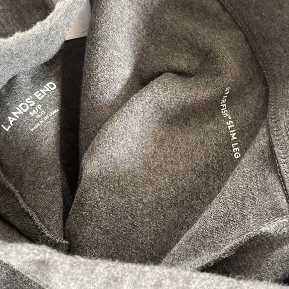 Lands’End heather gray lounge/jogger/sweat pants slim leg, starfish size MP. - Picture 5 of 7